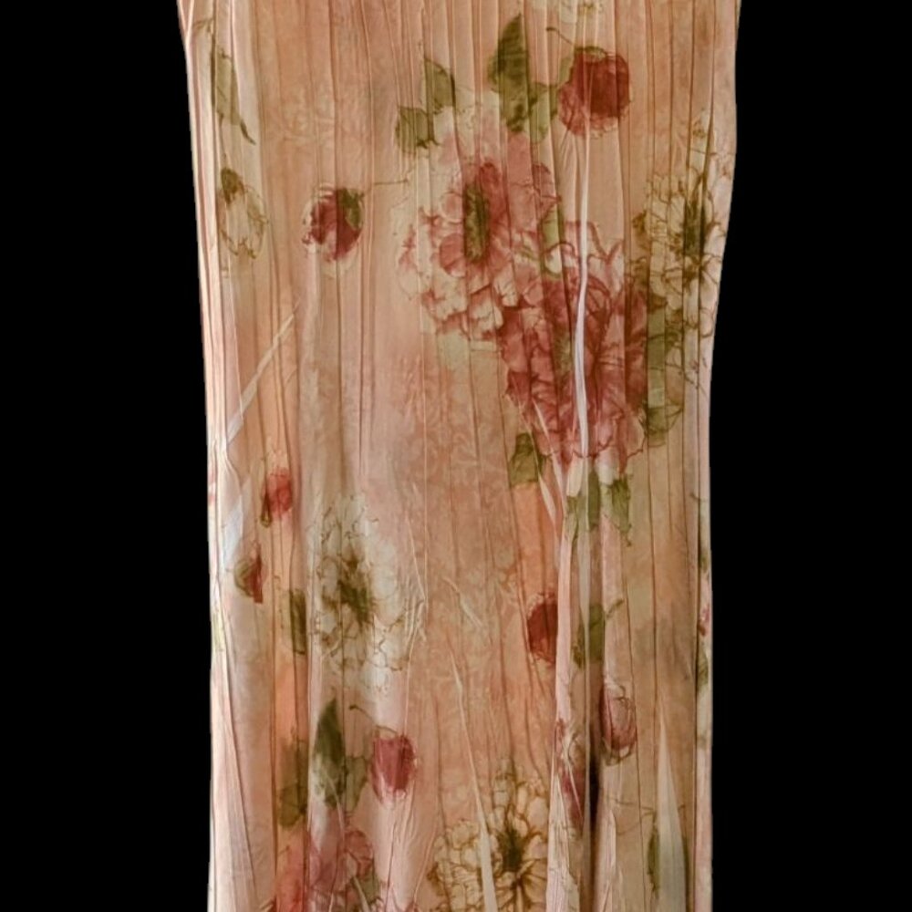 Komarov gorgeous floral pleated, flowy dress, size Med., NWT